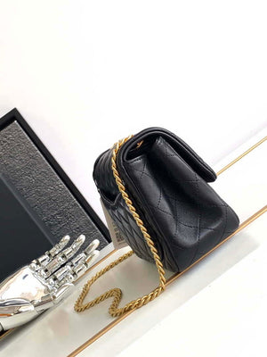 Chanel AS4040 Mini Flap Classic Bag 18 Woc Camellia Lambskin Black - Default Title - View 2