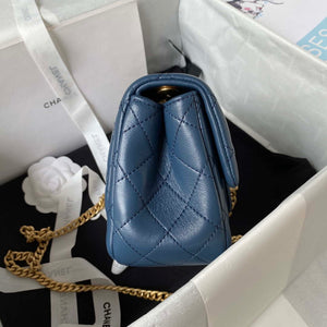 Chanel AS4040 Mini Flap Classic Bag 18 Woc Camellia Lambskin Dark Blue - Default Title - View 5