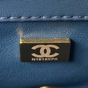 Chanel AS4040 Mini Flap Classic Bag 18 Woc Camellia Lambskin Dark Blue - Default Title - View 9