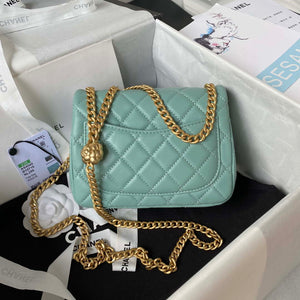 Chanel AS4040 Mini Flap Classic Bag 18 Woc Camellia Lambskin Lake Blue - Default Title - View 2