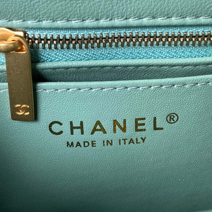 Chanel AS4040 Mini Flap Classic Bag 18 Woc Camellia Lambskin Lake Blue - Default Title - View 7