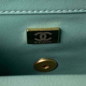 Chanel AS4040 Mini Flap Classic Bag 18 Woc Camellia Lambskin Lake Blue - Default Title - View 8