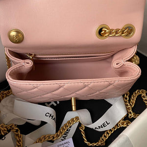 Chanel AS4040 Mini Flap Classic Bag 18 Woc Camellia Lambskin Pink - Default Title - View 7