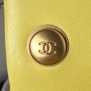 Chanel AS4040 Mini Flap Classic Bag 18 Woc Camellia Lambskin Yellow - Default Title - View 4