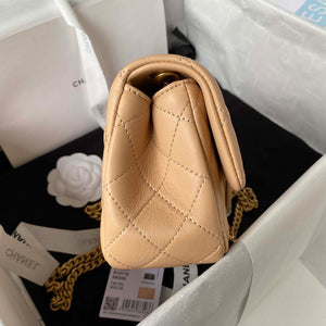 Chanel AS4041 Flap Classic Bag CF Camellia Lambskin Apricot Gold - Default Title - View 6