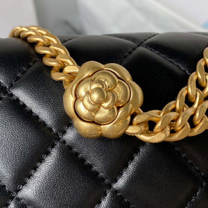 Chanel AS4041 Flap Classic Bag CF Camellia Lambskin Black Gold - Default Title - View 4