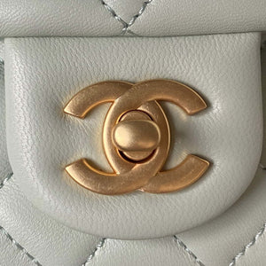 Chanel AS4041 Flap Classic Bag CF Camellia Lambskin Green Gray Gold - Default Title - View 3