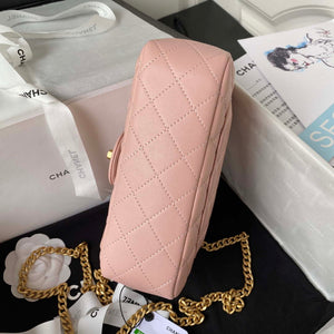 Chanel AS4041 Flap Classic Bag CF Camellia Lambskin Pink Gold - Default Title - View 5