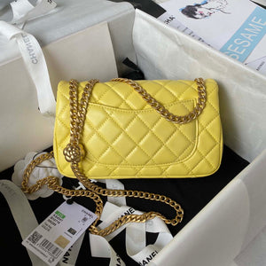Chanel AS4041 Flap Classic Bag CF Camellia Lambskin Yellow Gold - Default Title - View 2