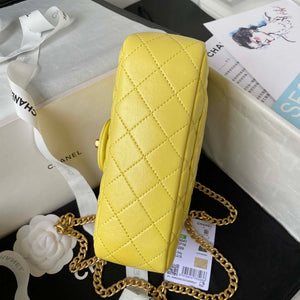 Chanel AS4041 Flap Classic Bag CF Camellia Lambskin Yellow Gold - Default Title - View 6
