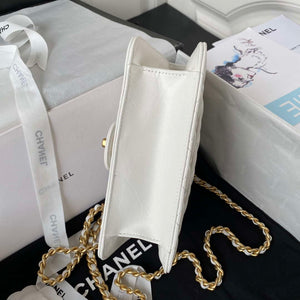 Chanel AS4051 Flap Bag Lambskin Gold Metal White - Default Title - View 6
