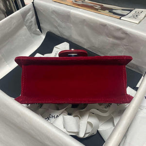 Chanel AS4051 Flap Bag Velvet Silver Metal Wine Red - Default Title - View 5
