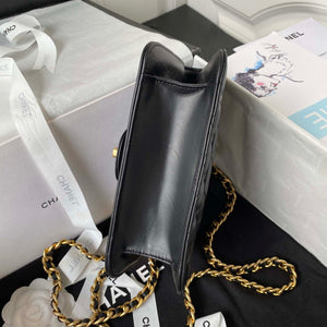 Chanel AS4051 Small Flap Classic Bag CF Lambskin Black Gold - Default Title - View 7