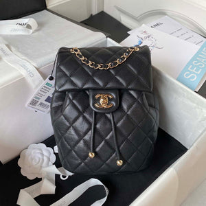 Chanel AS4058 Backpack Grained Shiny Calfskin & Gold-Tone Metal Black - Default Title - View 1