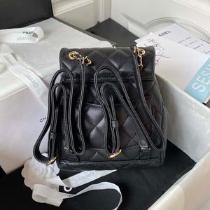Chanel AS4058 Backpack Grained Shiny Calfskin & Gold-Tone Metal Black - Default Title - View 2