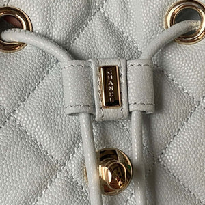 Chanel AS4058 Backpack Grained Shiny Calfskin & Gold-Tone Metal Light Blue - Default Title - View 4