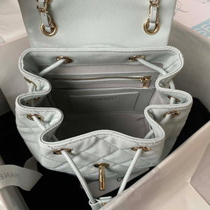 Chanel AS4058 Backpack Grained Shiny Calfskin & Gold-Tone Metal Light Blue - Default Title - View 7