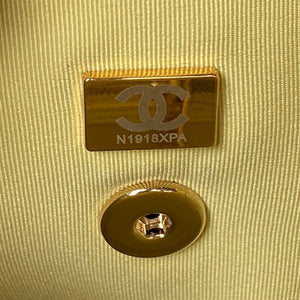 Chanel AS4059 Large Backpack Grained Shiny Calfskin & Gold-Tone Metal Yellow - Default Title - View 9