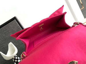 Chanel AS4098 23A Clutch satin bow evening bag Rose Red - Default Title - View 7