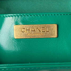 Chanel AS4109 Mini Flap bag With top handle Shiny Lambskin & Gold-Tone Metal Green - Default Title - View 9
