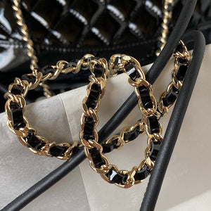 Chanel AS4133 mini Bi-color Chain patent leather Bag Black - Default Title - View 4