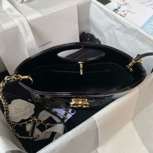Chanel AS4133 mini Bi-color Chain patent leather Bag Black - Default Title - View 6