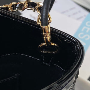 Chanel AS4133 mini Bi-color Chain patent leather Bag Black - Default Title - View 7