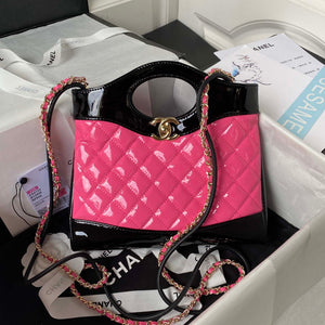 Chanel AS4133 mini Bi-color Chain patent leather Bag Rose Red - Default Title - View 1
