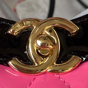 Chanel AS4133 mini Bi-color Chain patent leather Bag Rose Red - Default Title - View 3