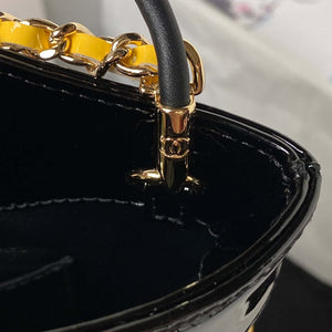 Chanel AS4133 mini Bi-color Chain patent leather Bag Yellow - Default Title - View 7