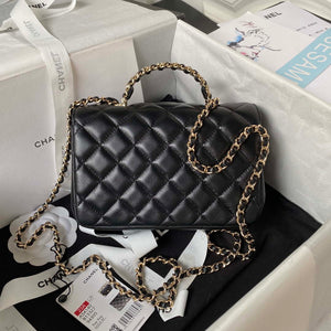 Chanel AS4140 Camellia Embossed With top Handle Bag Black - Default Title - View 2