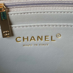 Chanel AS4140 Camellia Embossed With top Handle Bag Gray - Default Title - View 8