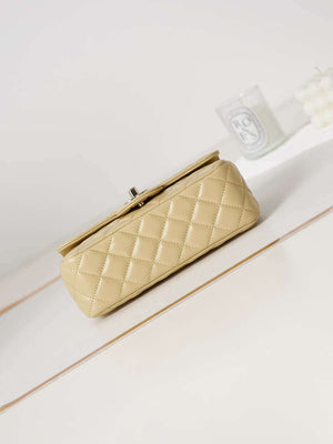 Chanel AS4141 Camellia Embossed Flap With top Handle Bag Beige - Default Title - View 5