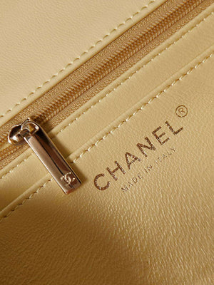 Chanel AS4141 Camellia Embossed Flap With top Handle Bag Beige - Default Title - View 8