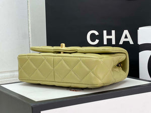 Chanel AS4151 Small Flap Bag With Top Handle Lambskin & Wenge Wood Matcha green - Default Title - View 6