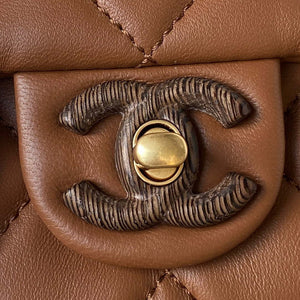 Chanel AS4165 Mini Flap Bag Lambskin Wenge Wood & Gold-Tone Metal Light Brown - Default Title - View 3