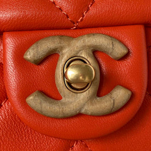 Chanel AS4165 Mini Flap Bag Lambskin Wenge Wood & Gold-Tone Metal Orange - Default Title - View 3