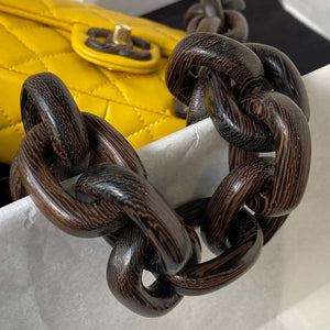 Chanel AS4165 Mini Flap Bag Lambskin Wenge Wood & Gold-Tone Metal Yellow - Default Title - View 4