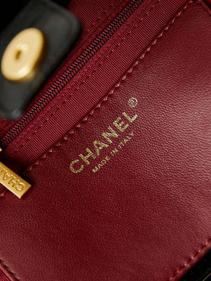 Chanel AS4188 Small Hobo Bag Shiny lambskin Gold Metal Black - Default Title - View 9