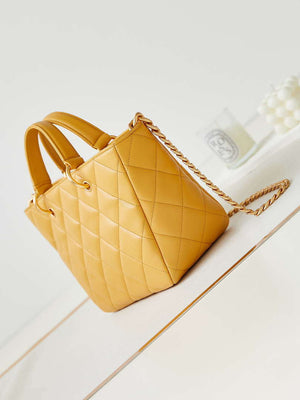 Chanel AS4188 Small Hobo Bag Shiny lambskin Gold Metal Yellow - Default Title - View 4
