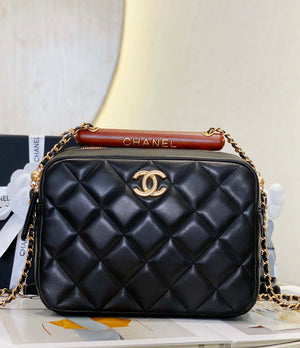 Chanel AS4198 MINI BOWLING BAG Lambskin & Wenge Wood Black - Default Title - View 1