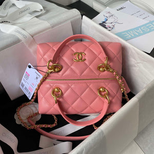 Chanel AS4201 Bag With Top Handle Calfskin Pink - Default Title - View 1