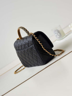 Chanel AS4232 Small Flap Bag With Top Handle Lambskin Black - Default Title - View 4