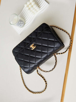 Chanel AS4232 Small Flap Bag With Top Handle Lambskin Black - Default Title - View 7