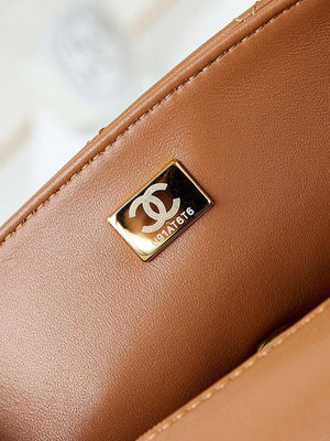 Chanel AS4232 Small Flap Bag With Top Handle Lambskin Brown - Default Title - View 8