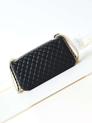Chanel AS4245 Flap Bag Lambskin With Pearl & Metal Chain Black - Default Title - View 4