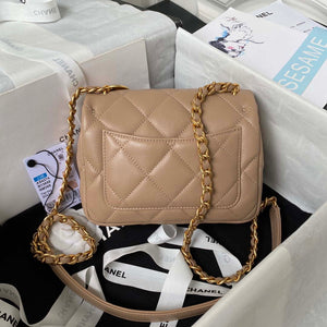 Chanel AS4274 Mini Flap Crossbody Bag Lambskin Apricot - Default Title - View 2