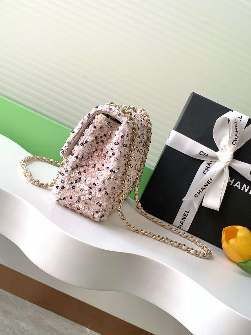 Chanel AS4298 24K Mini Flap Sequin Series CF Apricot Pink - Default Title - View 2