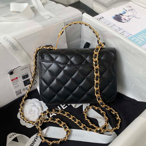 Chanel AS4306 Small Flap bag with Handle Lambskin Black - Default Title - View 2