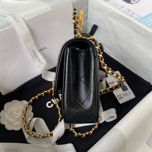 Chanel AS4306 Small Flap bag with Handle Lambskin Black - Default Title - View 6